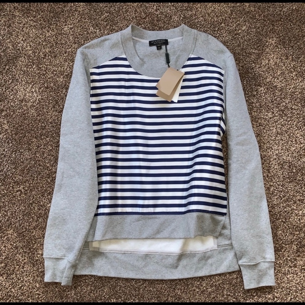 burberry grey melange sweater NWT